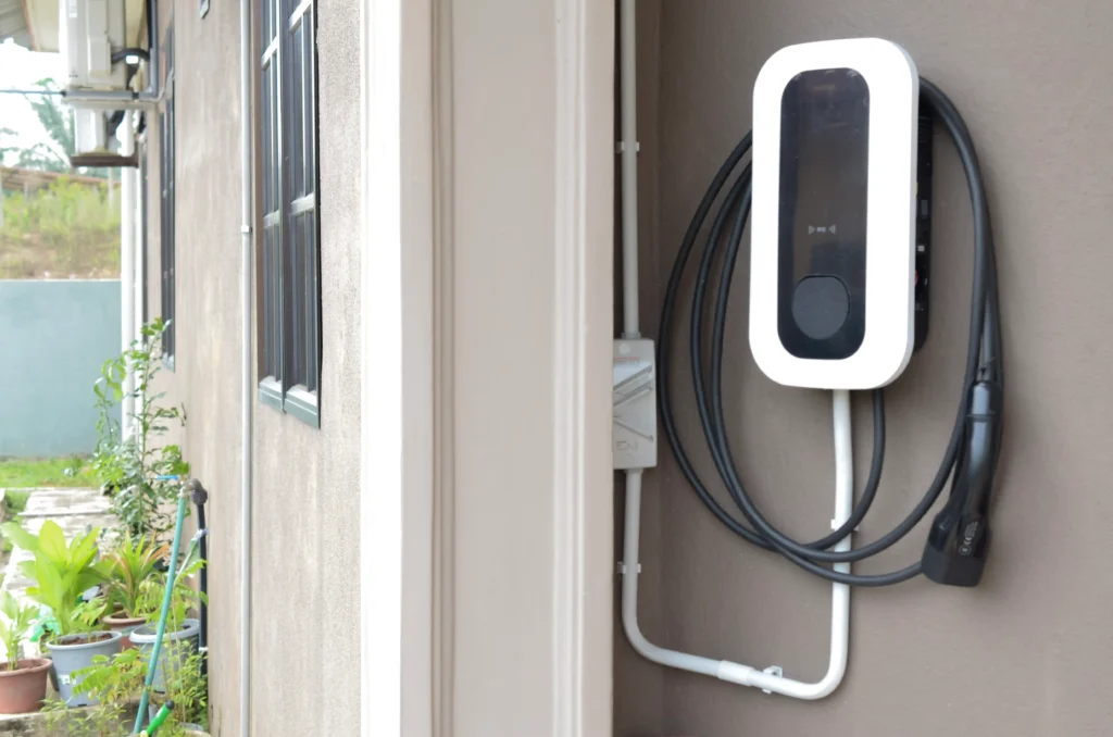Wall-mounted EV charger