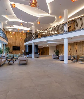 Renovated commercial lobby