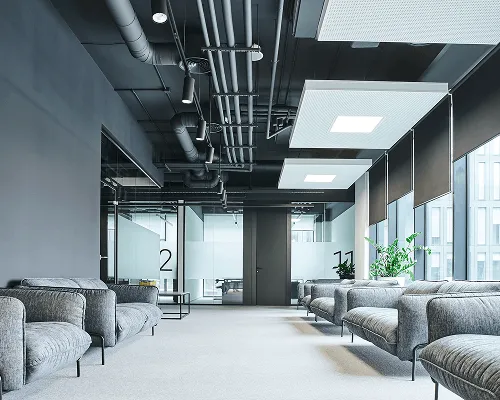 Commercial office space after the LED lighting upgrade