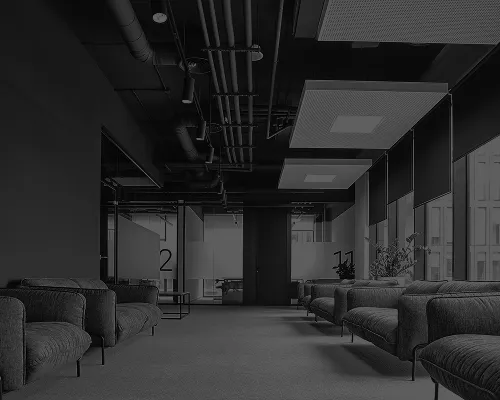 Commercial office space before the LED lighting upgrade