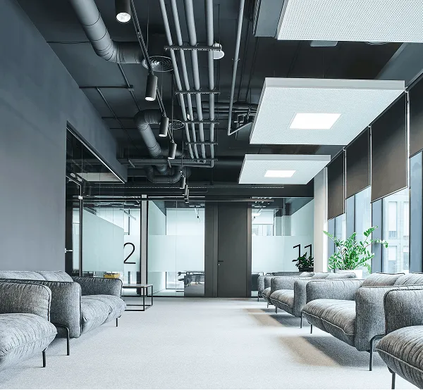 Bright commercial office lounge