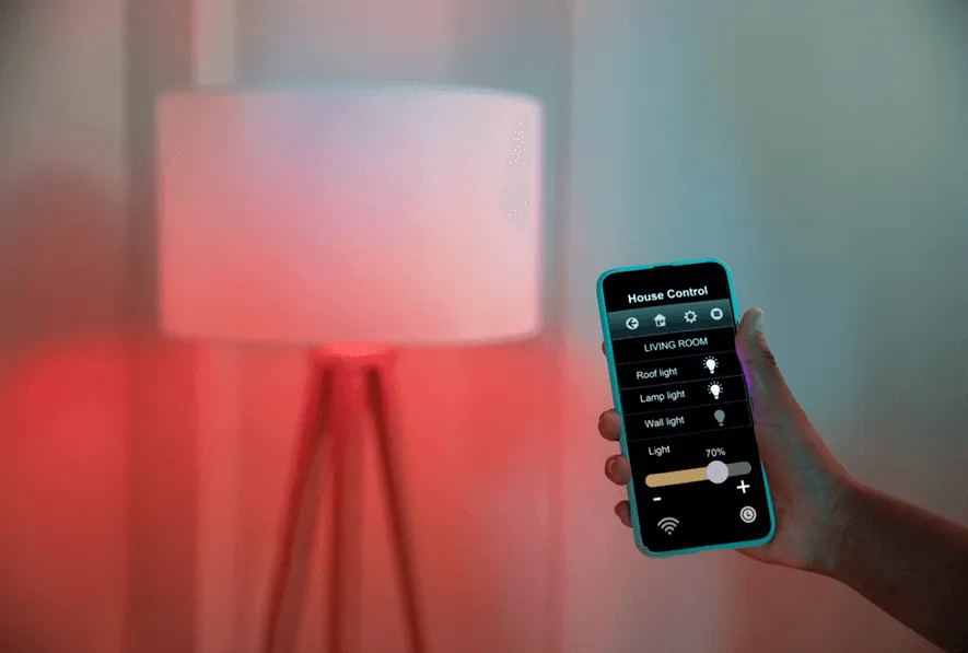 Smart lighting controlled from a mobile app